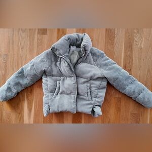 NastyGal Pale Green Cropped Puffer